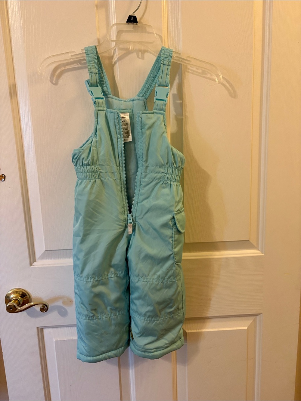 Light Blue Toddler Snow Bib Pants - Insulated Winter Overalls size 2T